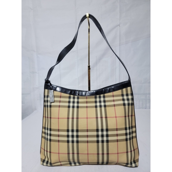 Authentic Burberry Beige/Black Nova Check Coated Canvas Shoulder Bag - Picture 3 of 12